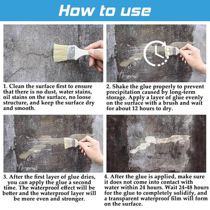 Leak-Proof Transparent Waterproof Glue with Brush – For Cracks