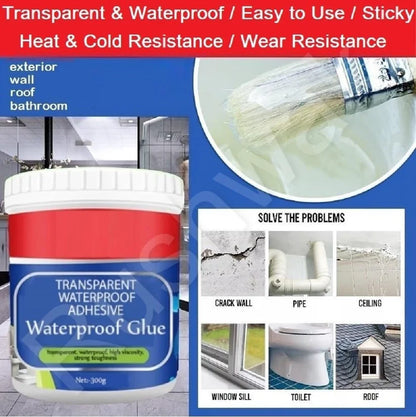 Leak-Proof Transparent Waterproof Glue with Brush – For Cracks