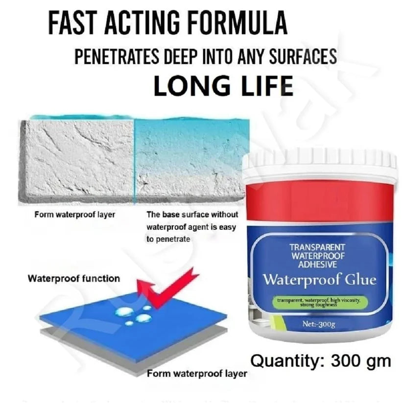 Leak-Proof Transparent Waterproof Glue with Brush – For Cracks